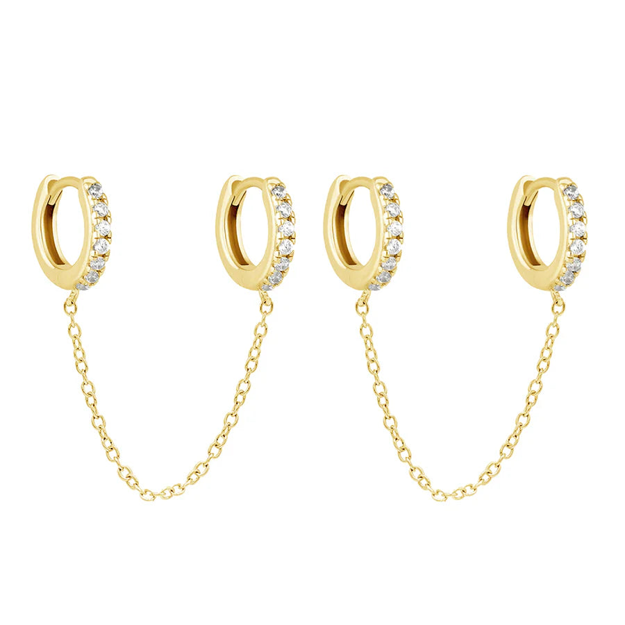 Pair Chain Huggie Earrings