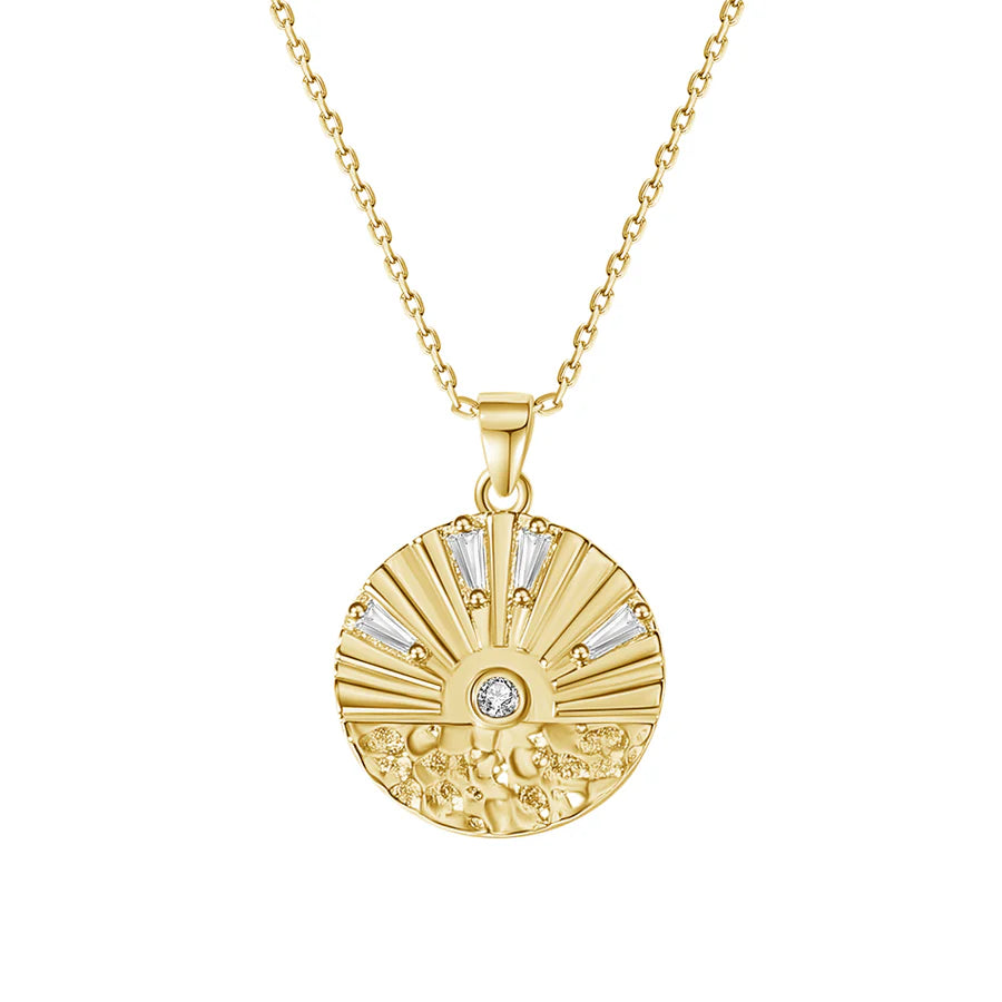 Sunrise Round Pendant Necklace