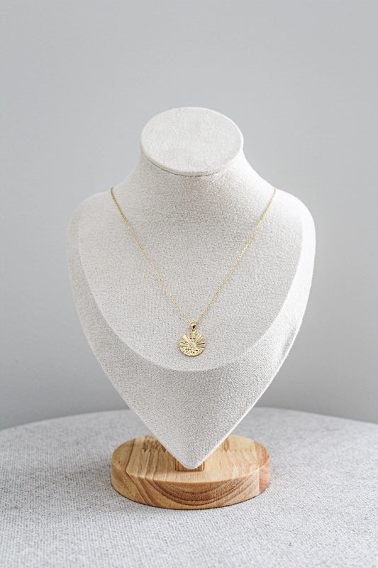 Sunrise Round Pendant Necklace