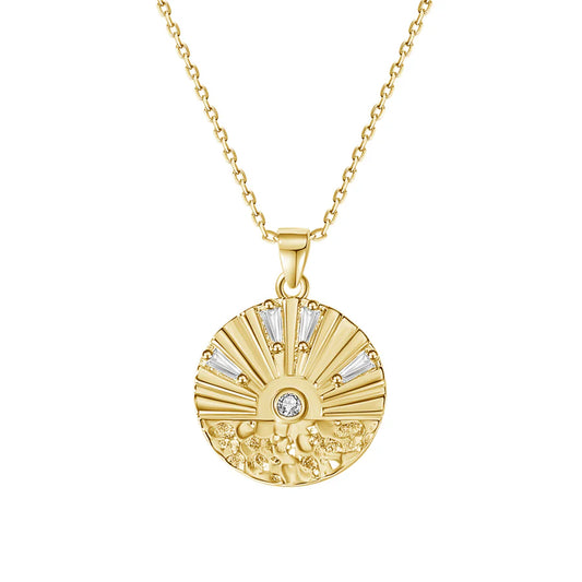 Sunrise Round Pendant Necklace