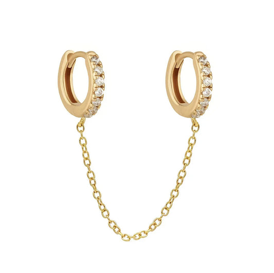 Single Chain Huggie Earring
