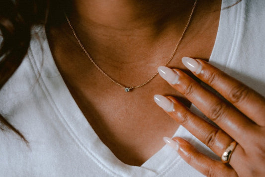 Cubic Zirconia Bezel Minimalist Necklace