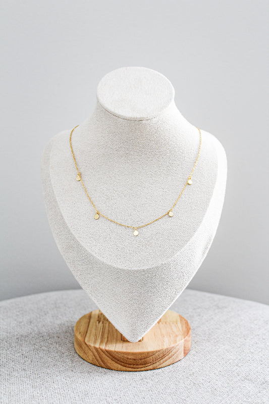 Gold Coin Dot Necklace