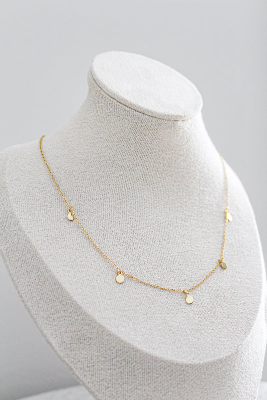 Gold Coin Dot Necklace
